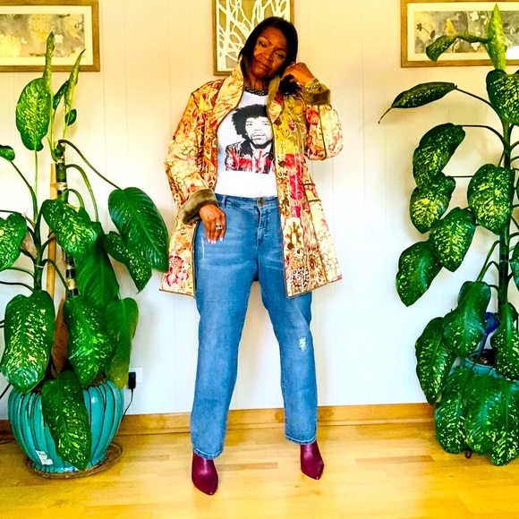 ✨ CHICO’S ✨ Multi-Pattern & Color BOHO Faux Fur Coat - Picture 15 of 16